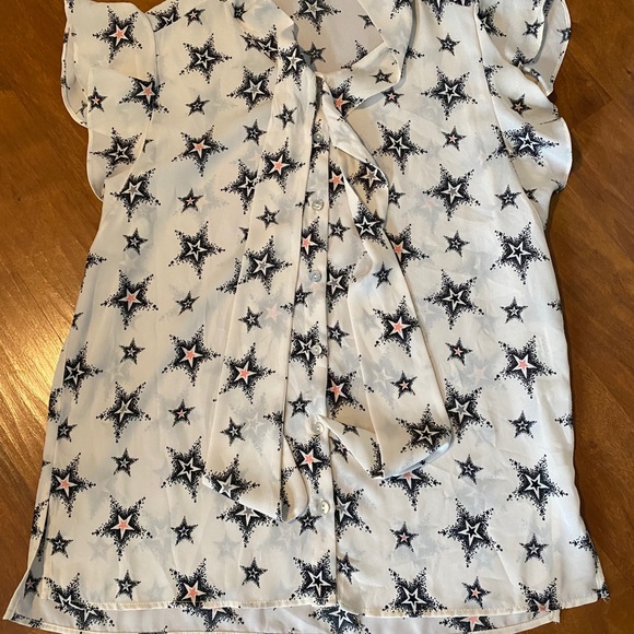 Zara Star top with bow black and white blouse - Picture 4 of 7